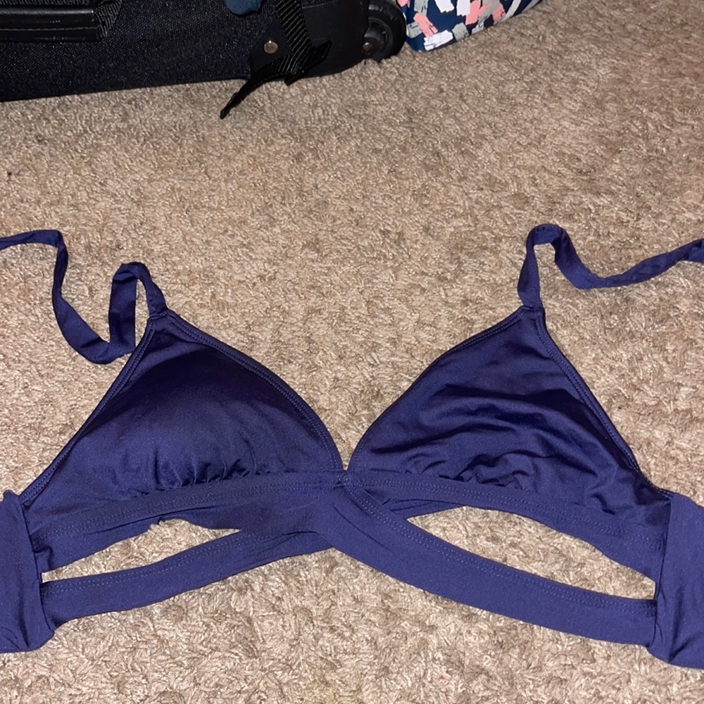 dark blue bikini top